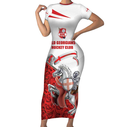 Custom England Field Hockey Champions Old Georgians Hockey Club Sporty Style Short Sleeve Bodycon Dress