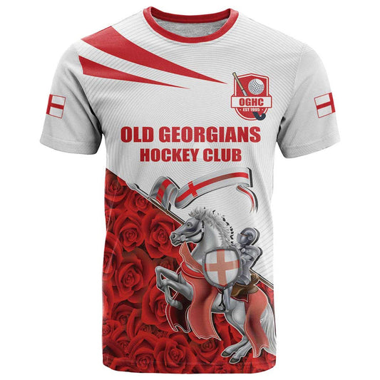 Custom England Field Hockey Champions Old Georgians Hockey Club Sporty Style T Shirt