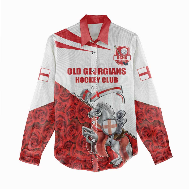 Custom England Field Hockey Champions Old Georgians Hockey Club Sporty Style Women Casual Shirt
