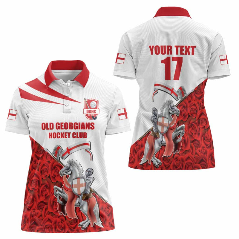 Custom England Field Hockey Champions Old Georgians Hockey Club Sporty Style Women Polo Shirt
