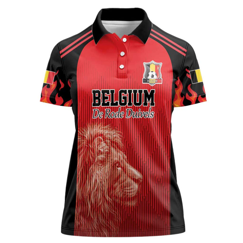 Custom Belgium Football We are Champions Red Style Come on De Rode Duivels Women Polo Shirt