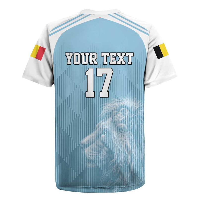 Custom Belgium Football We Are Champions Blue Style Come On De Rode Duivels Rugby Jersey