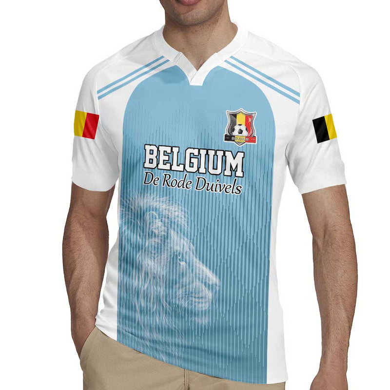 Custom Belgium Football We Are Champions Blue Style Come On De Rode Duivels Rugby Jersey