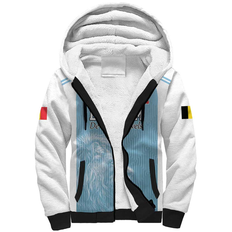 Custom Belgium Football We are Champions Blue Style Come on De Rode Duivels Sherpa Hoodie