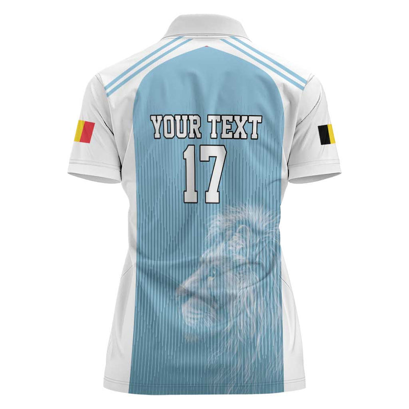 Custom Belgium Football We are Champions Blue Style Come on De Rode Duivels Women Polo Shirt