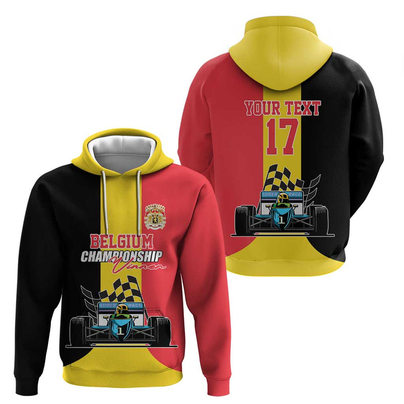 Custom Belgium Formula One Motorsport with Flag F1 World Championship Hoodie