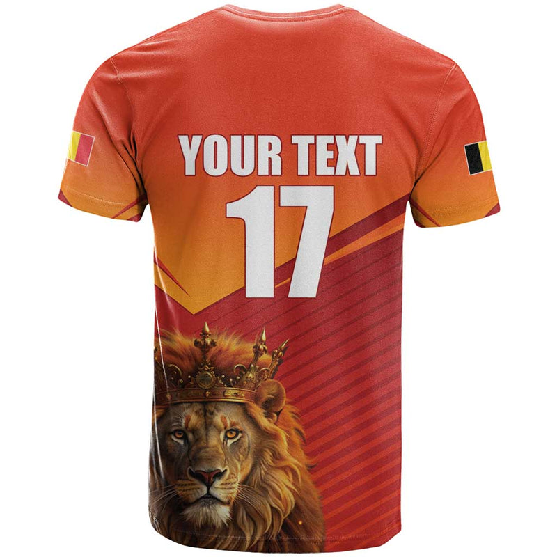 Custom Belgium Tennis Champions Winners Never Quit with A Crowned Lion T Shirt