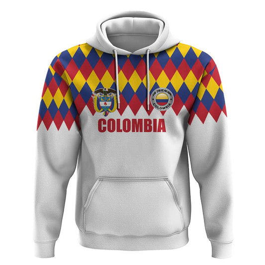 Custom Colombia Football Retro White Style Hoodie