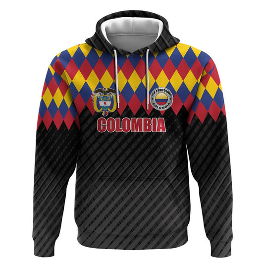 Custom Colombia Football Retro Black Style Hoodie
