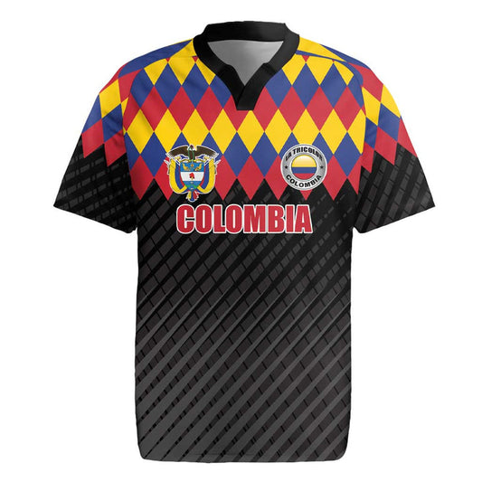 Custom Colombia Football Retro Black Style Rugby Jersey