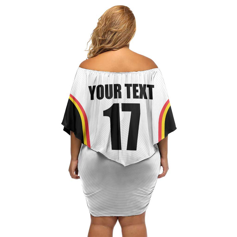 Custom Belgium Basketball Lion Mascot Sporty Style Off Shoulder Short Dress