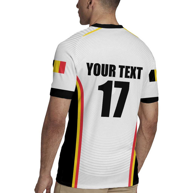 Custom Belgium Basketball Lion Mascot Sporty Style Rugby Jersey