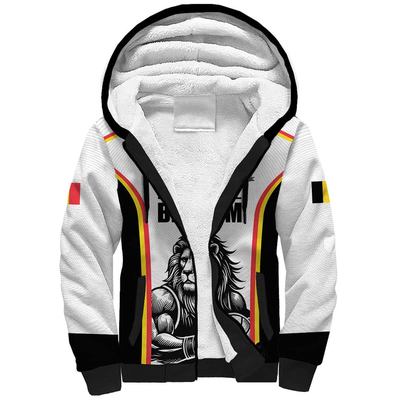 Custom Belgium Basketball Lion Mascot Sporty Style Sherpa Hoodie