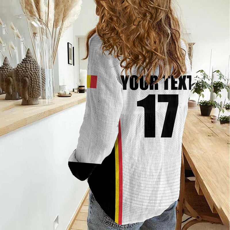 Custom Belgium Basketball Lion Mascot Sporty Style Women Casual Shirt