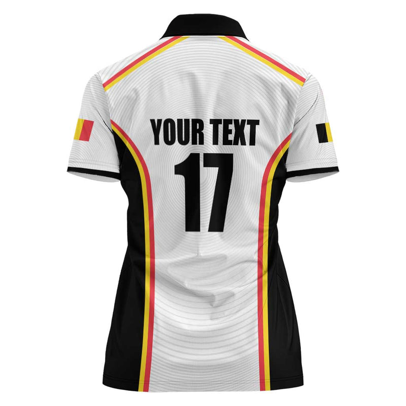 Custom Belgium Basketball Lion Mascot Sporty Style Women Polo Shirt