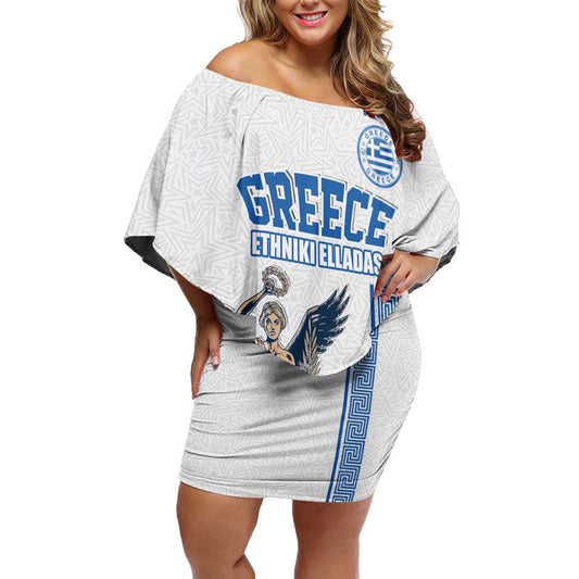 Custom Greece Football Champions Nike Goddess Of Victory Off Shoulder Short Dress