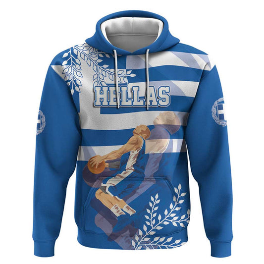 Custom Greece Basketball Sporty Style with Laurel Hoodie
