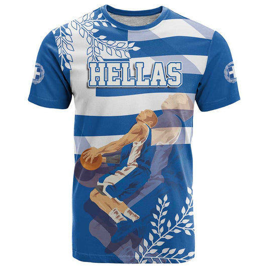Custom Greece Basketball Sporty Style with Laurel T Shirt