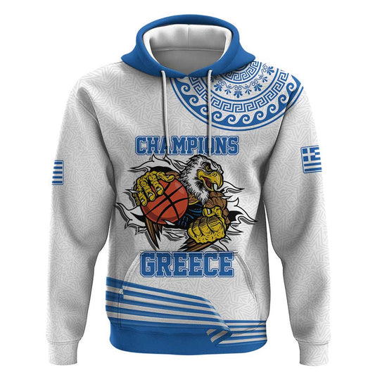 Custom Greece Basketball Champions Sporty Style with Eagle Mascot Hoodie