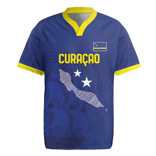 Custom Curacao Football La Pantera Negra Rugby Jersey