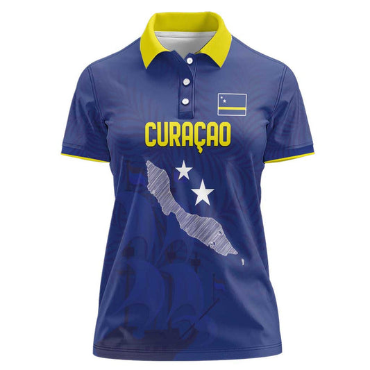Custom Curacao Football La Pantera Negra Women Polo Shirt