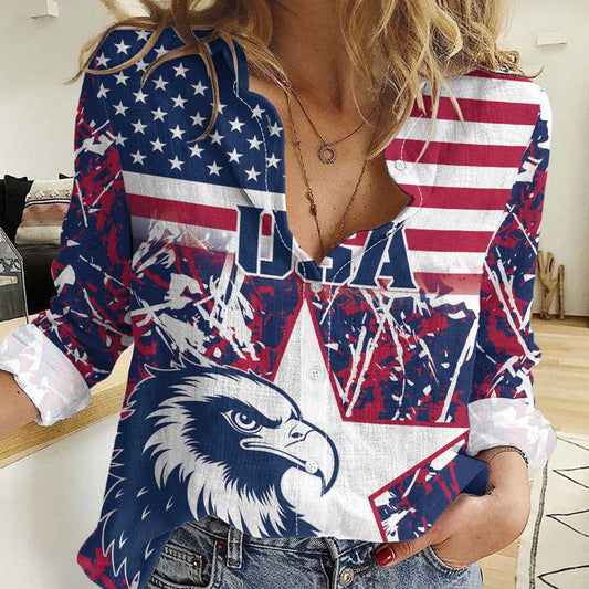 Custom USA Rugby Pacific Go Eagles 2024 Women Casual Shirt