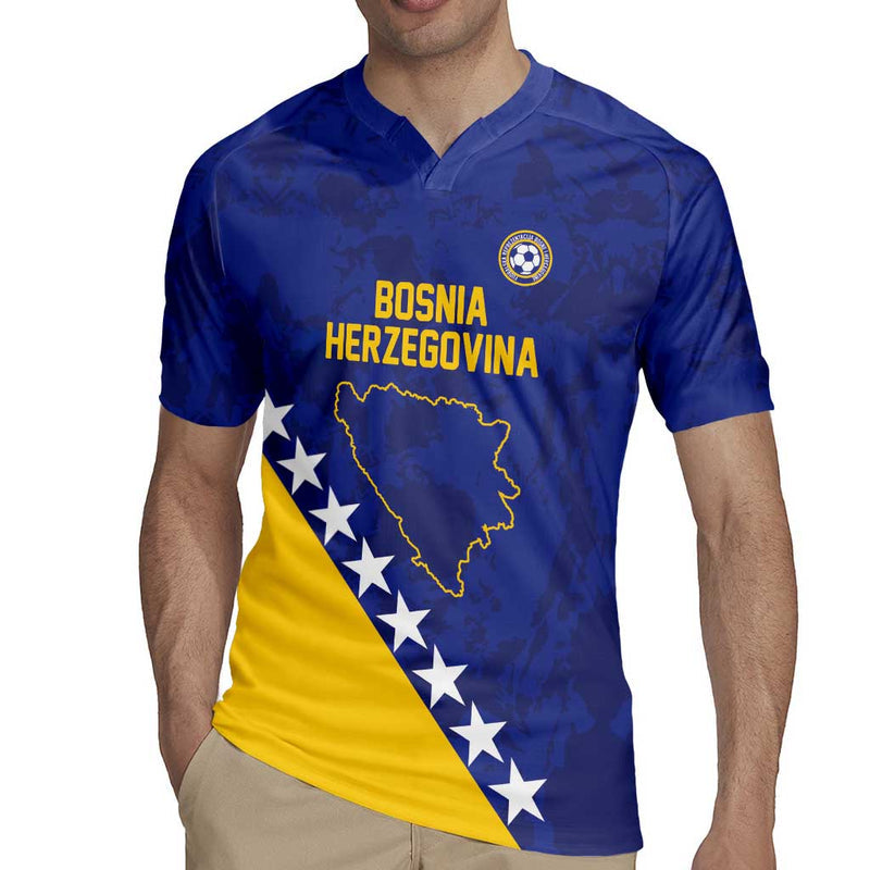 Custom Bosnia And Herzegovina Football Go Champion Sporty Style Rugby Jersey