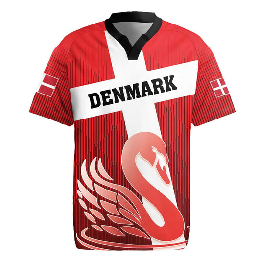 Custom Denmark Football Mute Swan Rugby Jersey