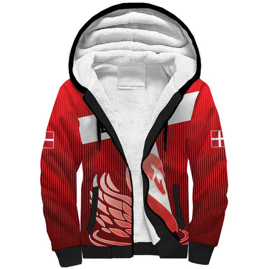 Custom Denmark Football Mute Swan Sherpa Hoodie