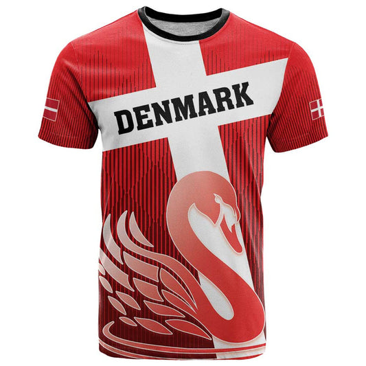 Custom Denmark Football Mute Swan T Shirt
