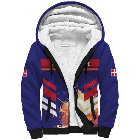Custom Denmark Football Come On Danish Dynamite Sherpa Hoodie
