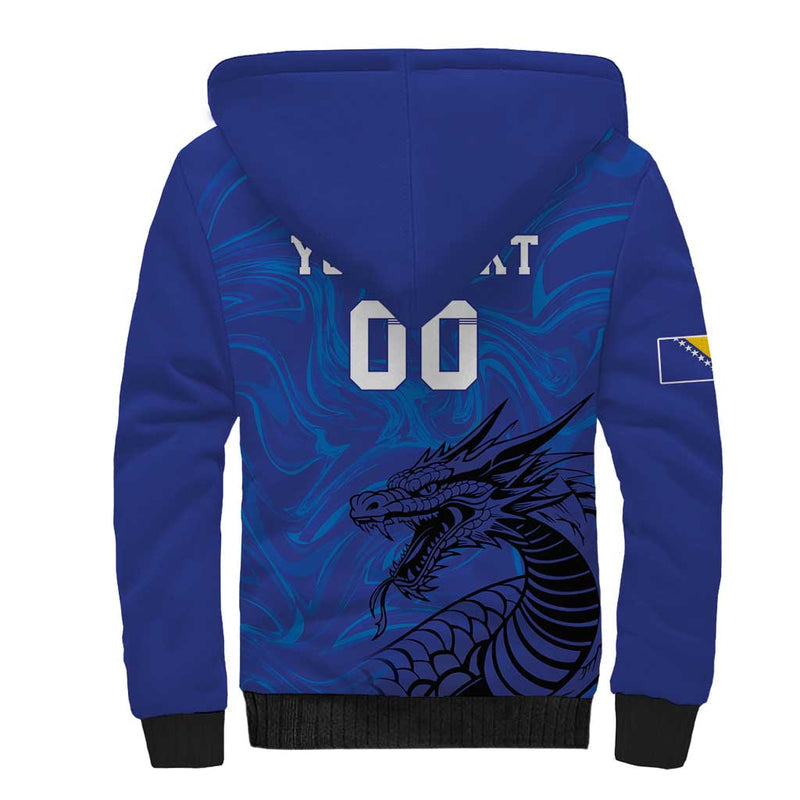 Custom Bosnia and Herzegovina Football The Dragons Go Champions Sherpa Hoodie
