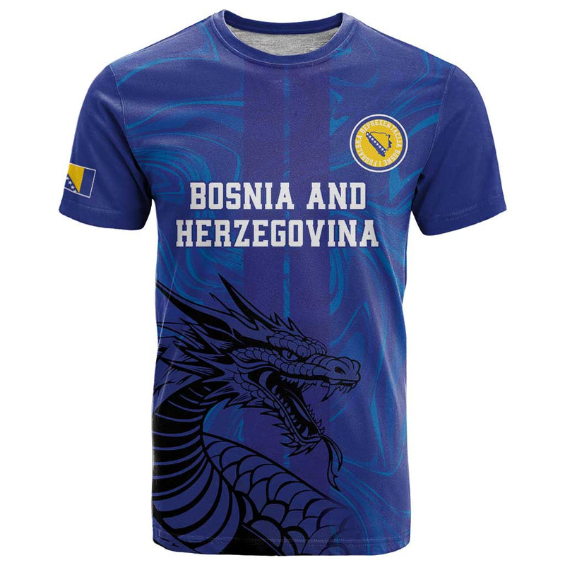Custom Bosnia and Herzegovina Football The Dragons Go Champions T Shirt
