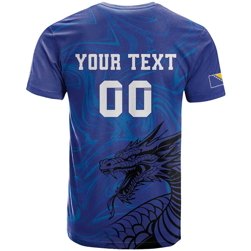 Custom Bosnia and Herzegovina Football The Dragons Go Champions T Shirt