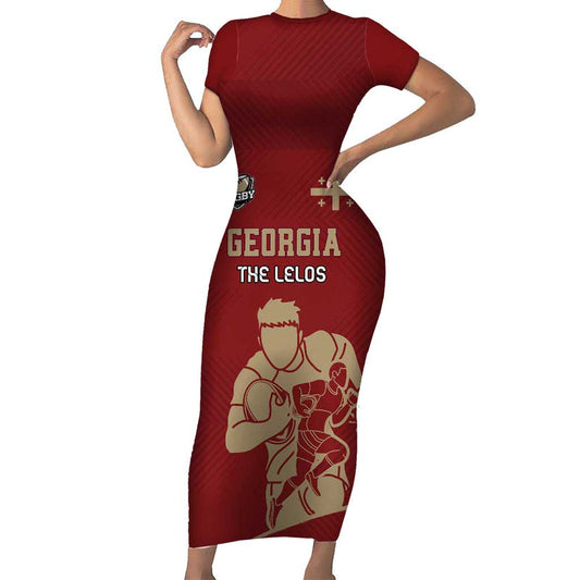 Custom Georgia Rugby The Lelos Go Champions Short Sleeve Bodycon Dress