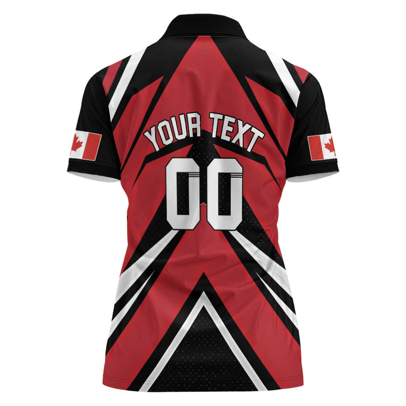 Custom Canada Hockey Black Bear Playing Ice Hockey Women Polo Shirt
