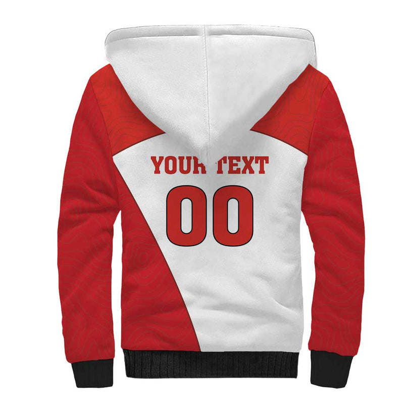 Custom England Football Lion Mascot Sporty Version Sherpa Hoodie