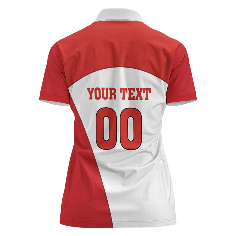 Custom England Football Lion Mascot Sporty Version Women Polo Shirt