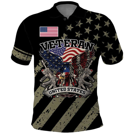 Custom Remembrance Day American Eagle With USA Flags Polo Shirt