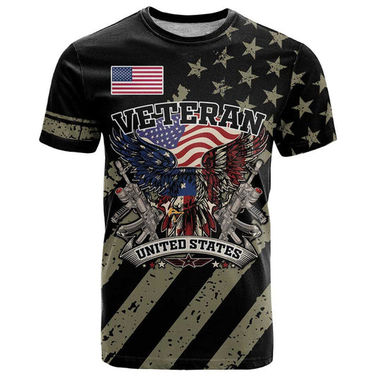 Custom Remembrance Day American Eagle With USA Flags T Shirt