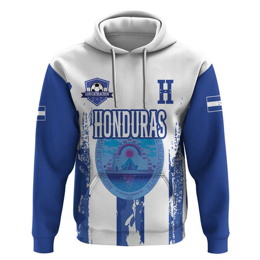 Custom Honduras Football Los Catrachos Grunge Style Hoodie