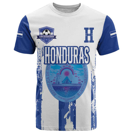 Custom Honduras Football Los Catrachos Grunge Style T Shirt