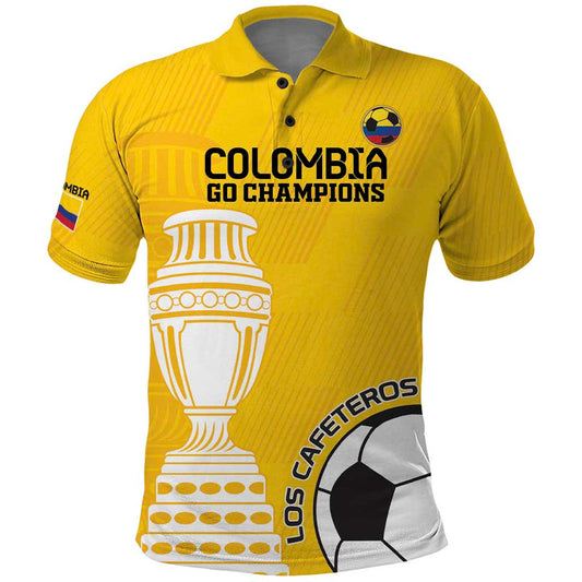 Custom Colombia Football Go Champions Polo Shirt
