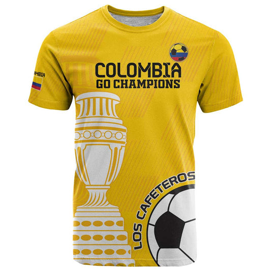 Custom Colombia Football Go Champions T Shirt