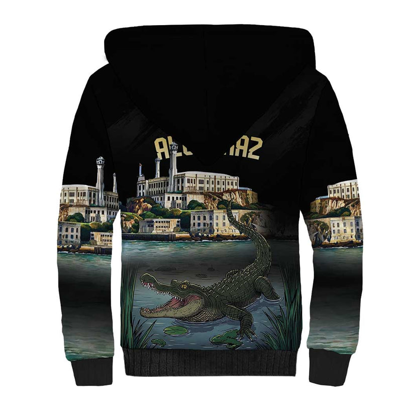Everglades Alligator Alcatraz Florida Sherpa Hoodie