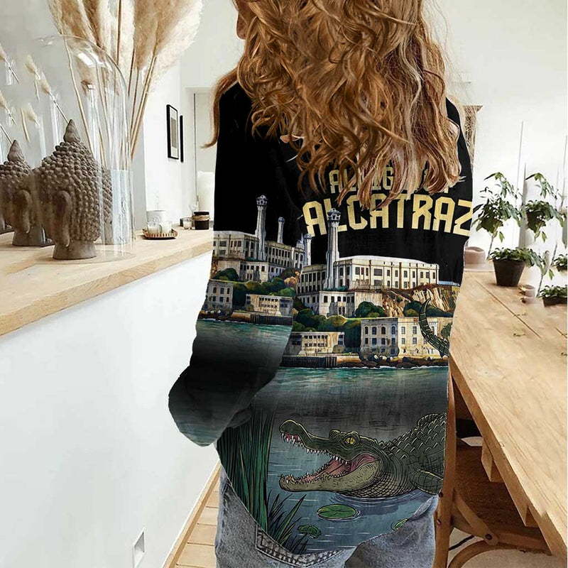 Everglades Alligator Alcatraz Florida Women Casual Shirt
