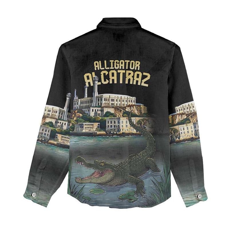 Everglades Alligator Alcatraz Florida Women Casual Shirt