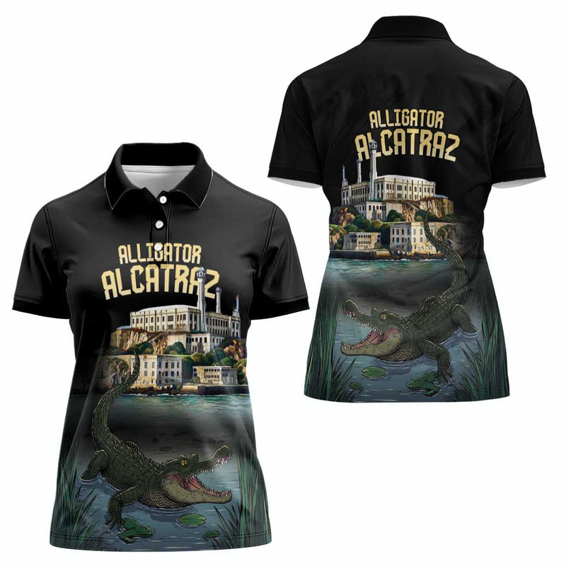Everglades Alligator Alcatraz Florida Women Polo Shirt