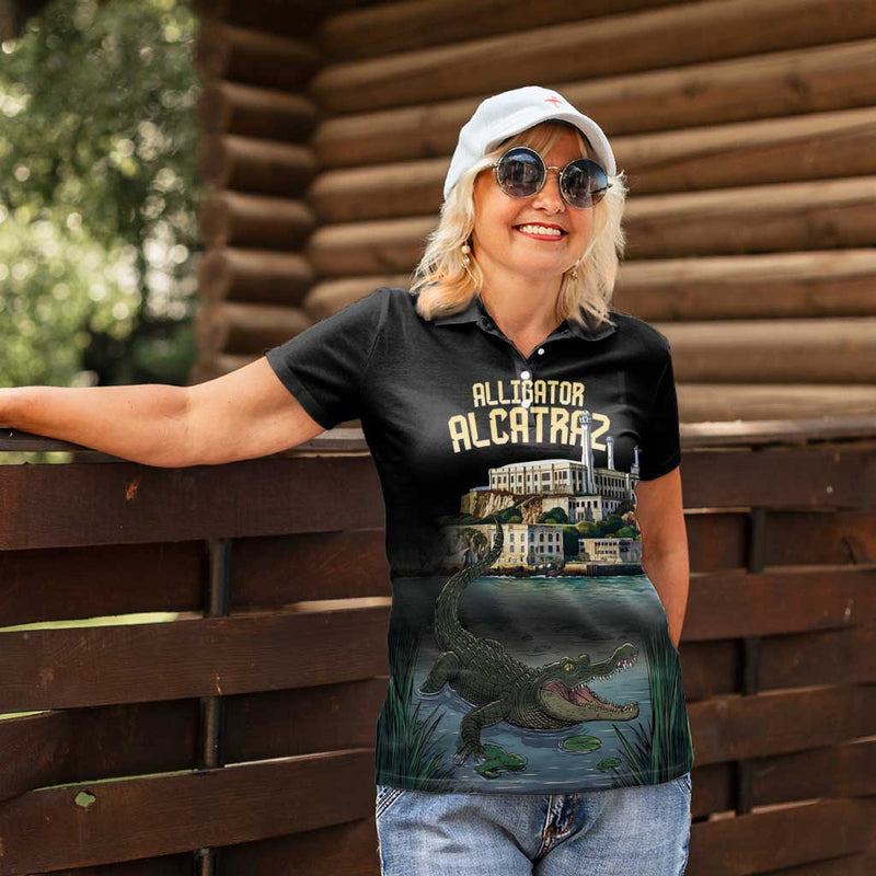 Everglades Alligator Alcatraz Florida Women Polo Shirt