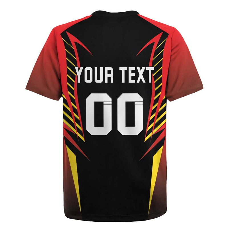 Custom Belgium Football Les Diables Rouges Devil Mascot Rugby Jersey